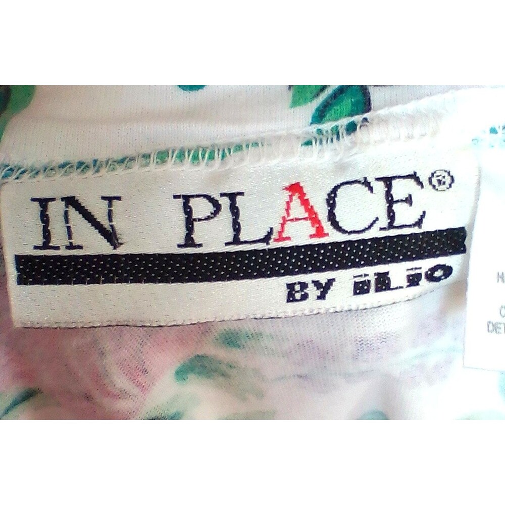 iLIO Women’s Large In Place Floral Print T-Shirt Short Sleeve Shoulder Pads - Picture 13 of 14